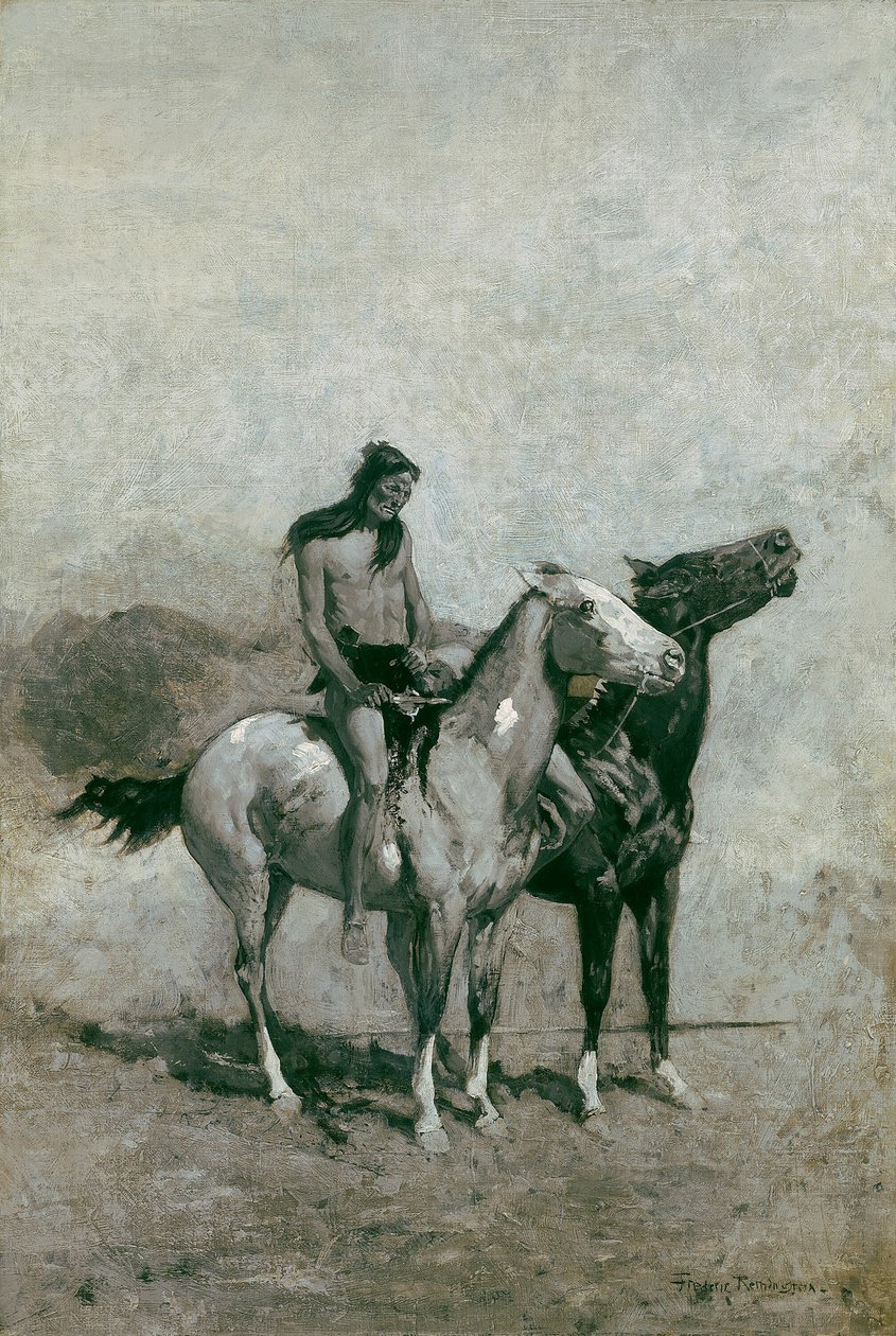 Pożeracz ognia rzucił swoją ofiarę na swojego kucyka autorstwa Frederic Remington