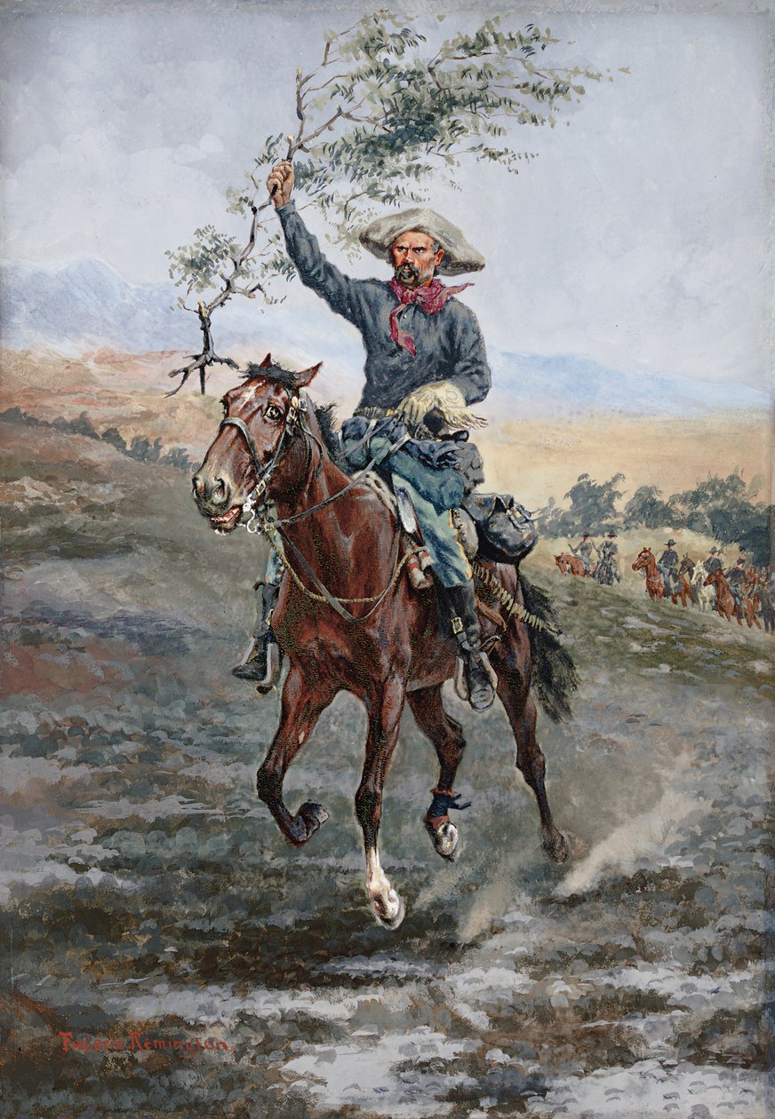 Flaga rozejmu w wojnie indyjskiej, 1886 r autorstwa Frederic Remington