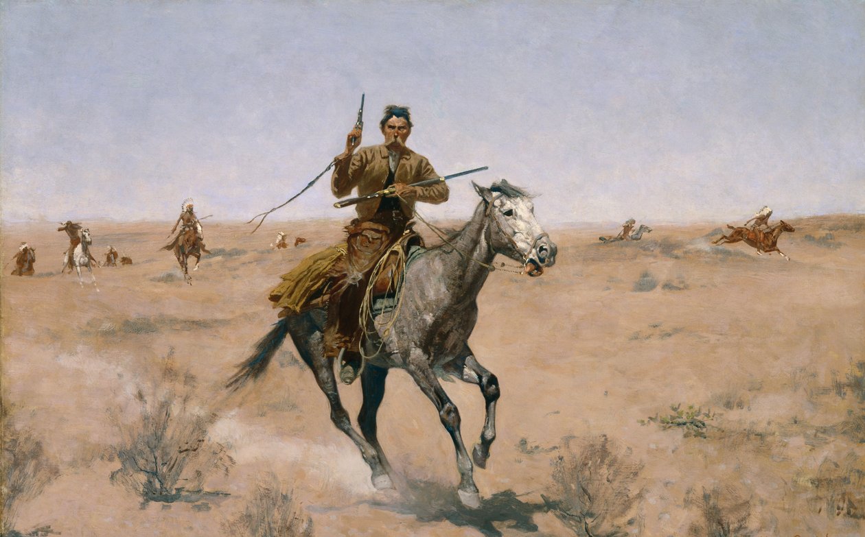 Lot (pionier pędzli szałwiowych) 1895 autorstwa Frederic Remington