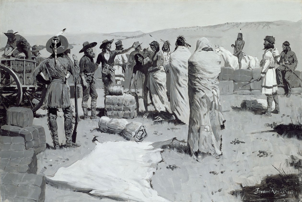 Tłumacz pomachał do młodzieży autorstwa Frederic Remington