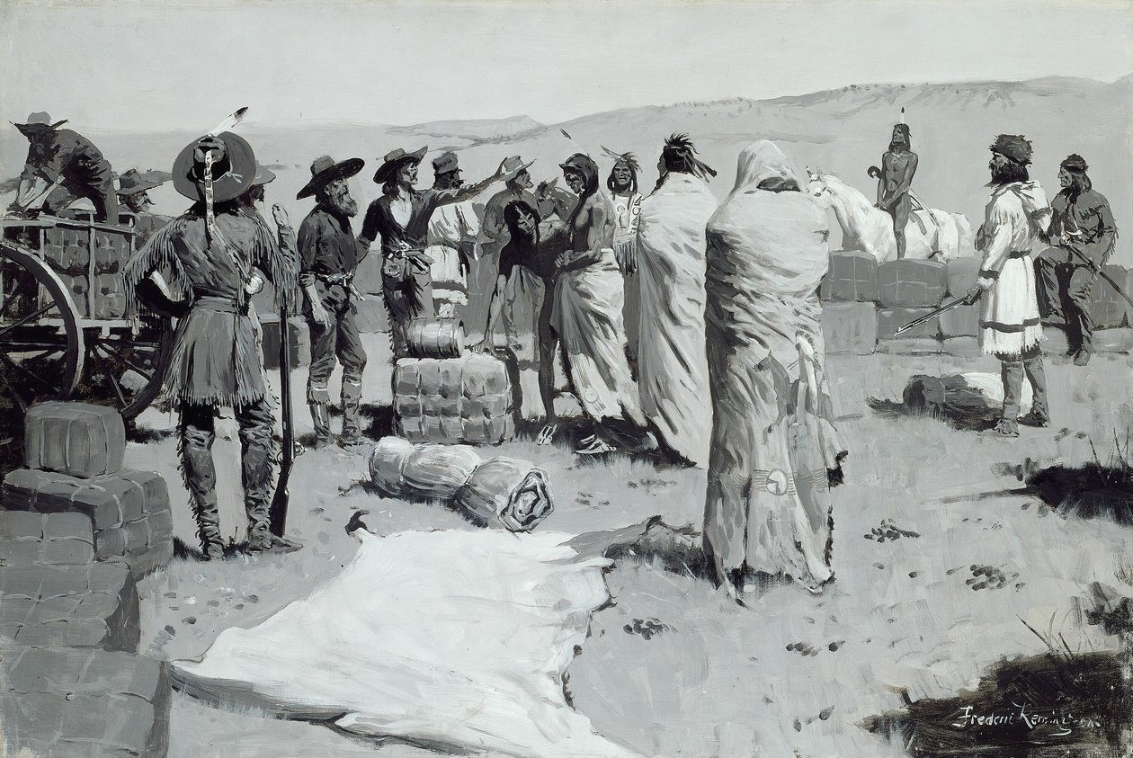 Tłumacz pomachał do młodzieży autorstwa Frederic Remington
