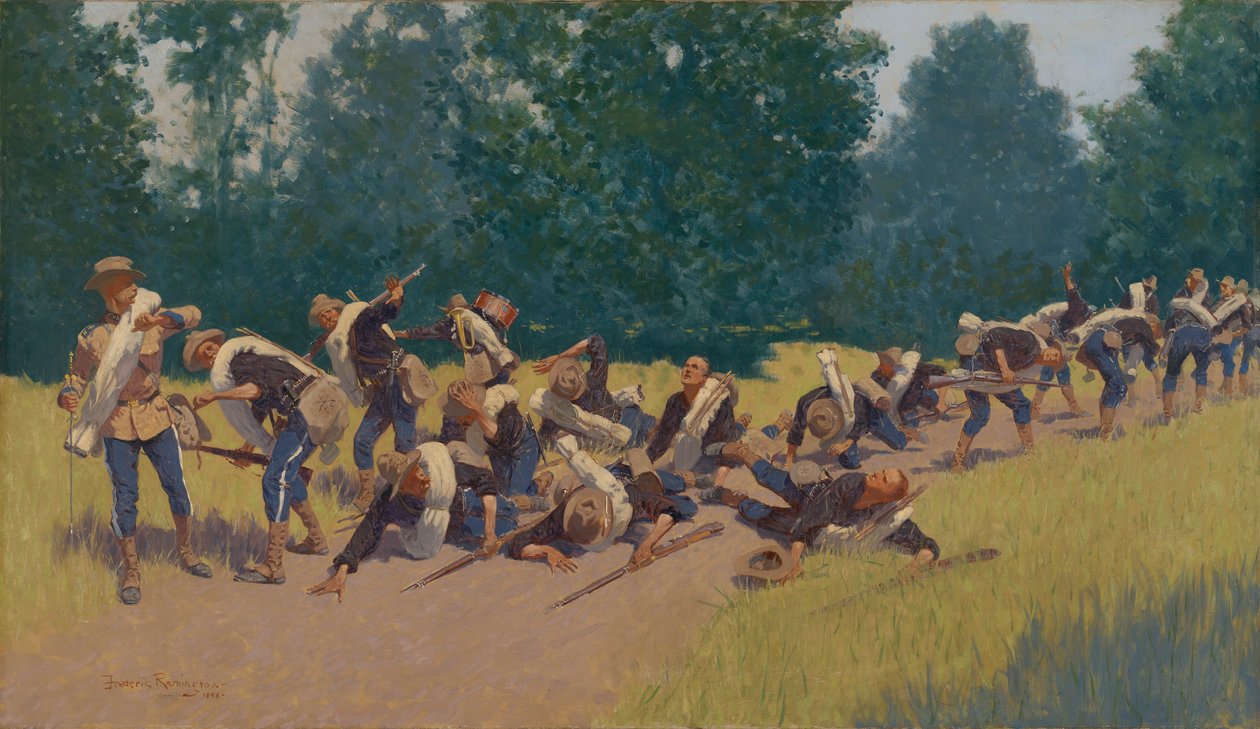 Krzyk odłamków na wzgórzu San Juan autorstwa Frederic Remington