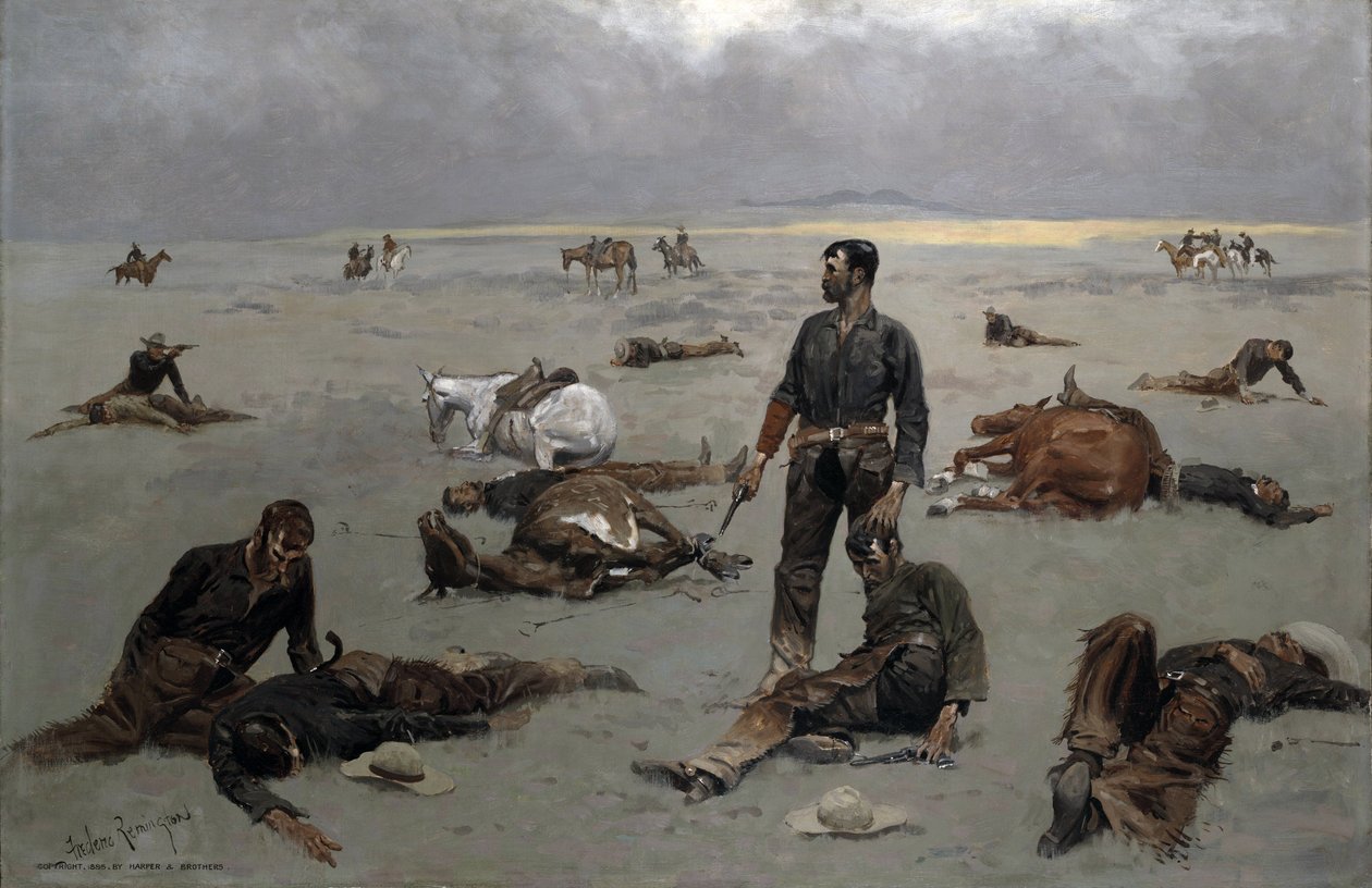 Ile kosztuje nieoznakowana krowa, 1895 autorstwa Frederic Remington