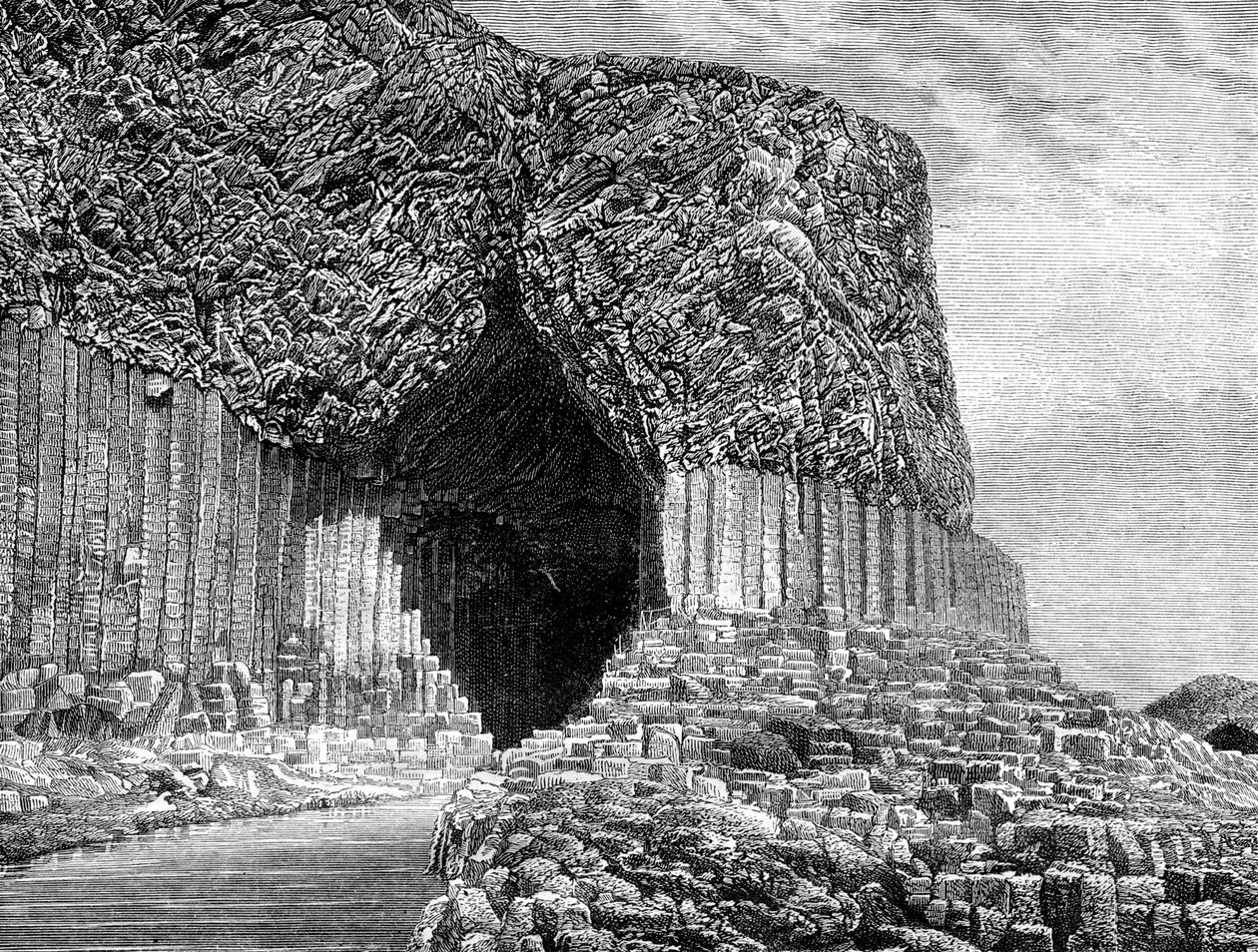 Jaskinia Fingals, wyspa Staffa, Szkocja, XIX w. autorstwa Frederic Sorrieu