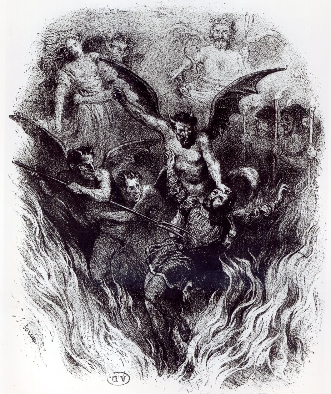 Ilustracja do partytury orkiestrowej „La Damnation de Faust” (1846) Hectora Berlioza (1803-69) 1854 autorstwa Frederic Sorrieu