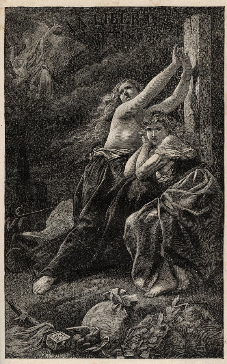 La liberation du territoire - Alsace et Lorraine - rycina Fryderyka Teodora Lixa w „Roku strasznym” Victora Hugo - 1874 - autorstwa Frederic Theodore (after) Lix