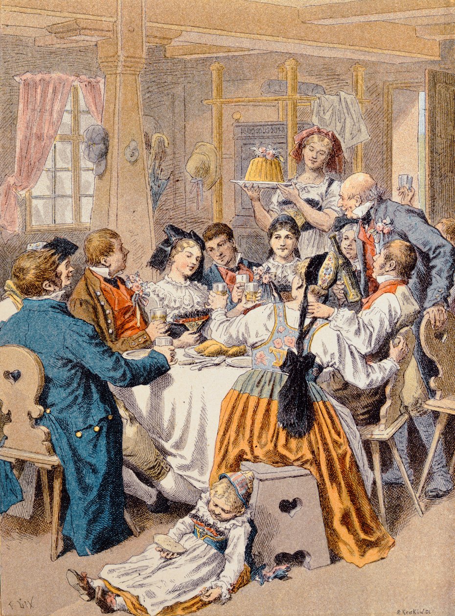 Obchody zaręczyn w Alzacji, 1901 r. autorstwa Frederic Theodore Lix