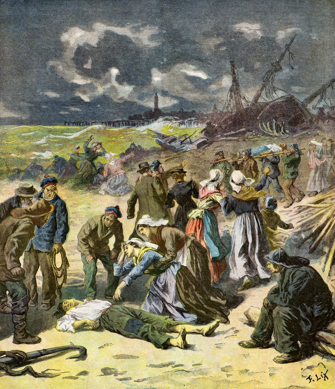 Odkrycie martwych marynarzy autorstwa Frederic Theodore Lix