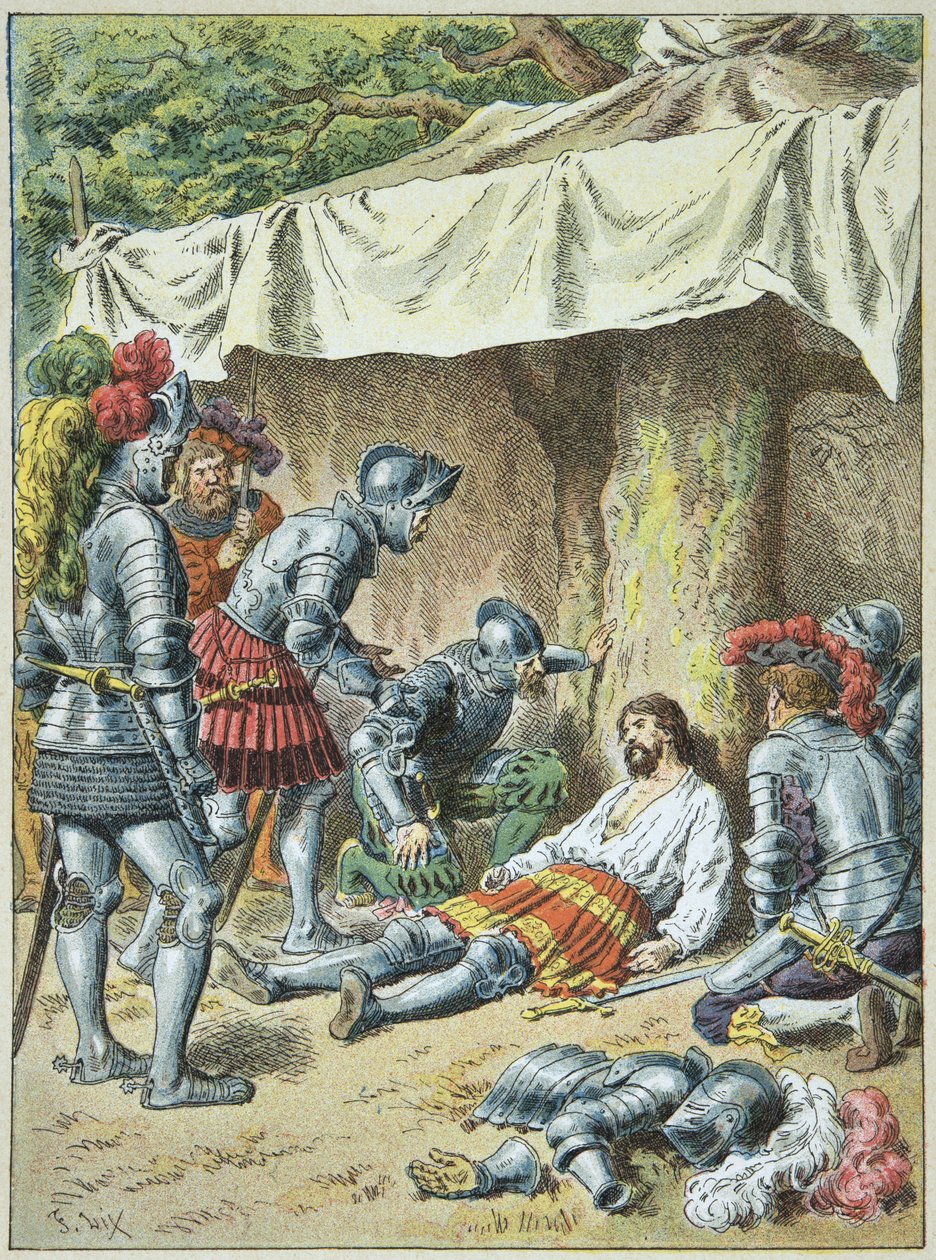 Rycerz Bayard zmarł 30 kwietnia 1524 r. Romagnano. autorstwa Frederic Theodore Lix