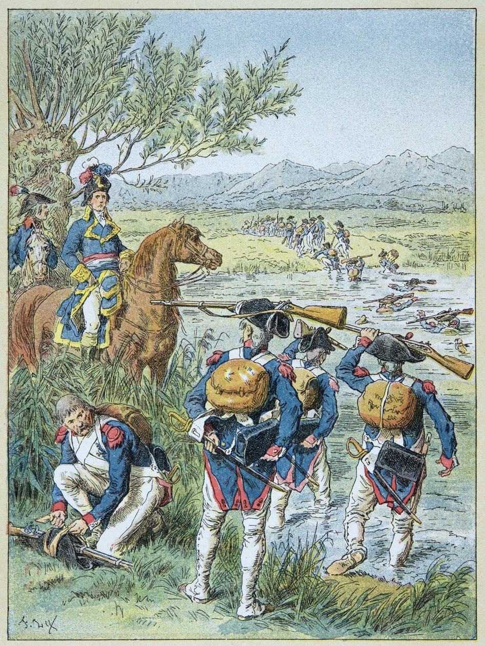 Druga bitwa pod Zurychem – przejście Lintz w 1799 przez wojska Massena autorstwa Frederic Theodore Lix