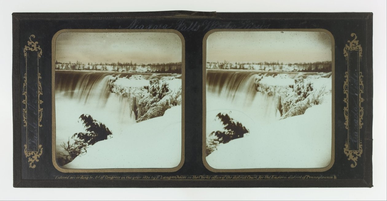 Zimowe widoki na wodospad Niagara, Table Rock, Kanada Side autorstwa Frederic and William Langenheim