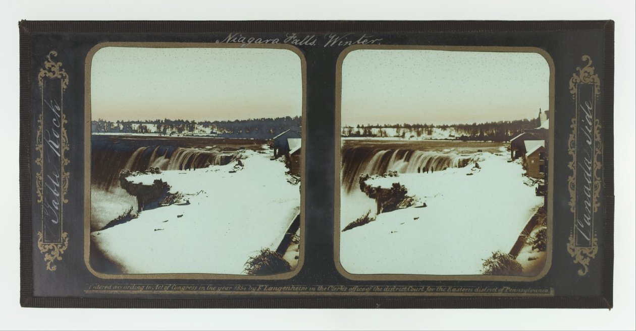 Zima, Wodospad Niagara, Table Rock, Kanada Side autorstwa Frederic and William Langenheim