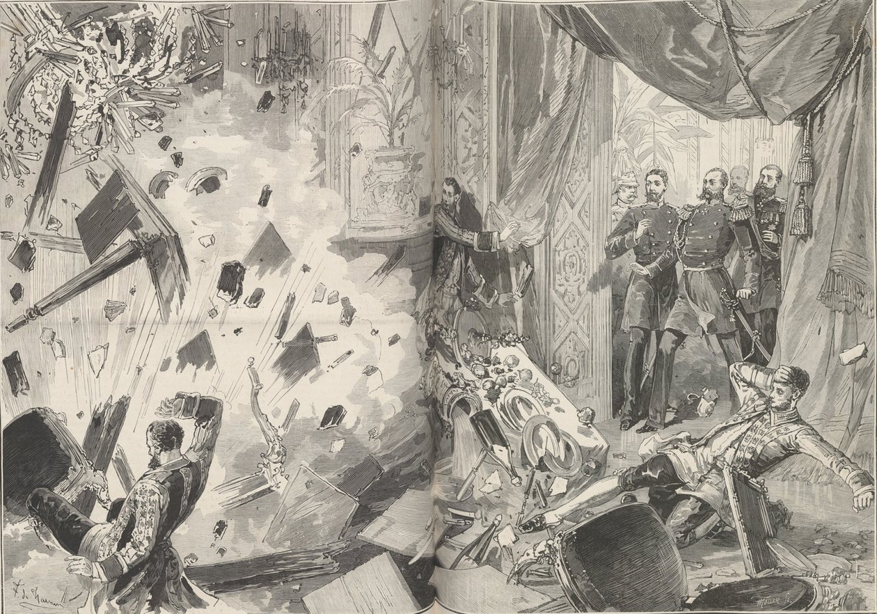 Cesarz Aleksander II po wybuchu, wieczór 17 lutego 1880 r. autorstwa Frederic de Haenen