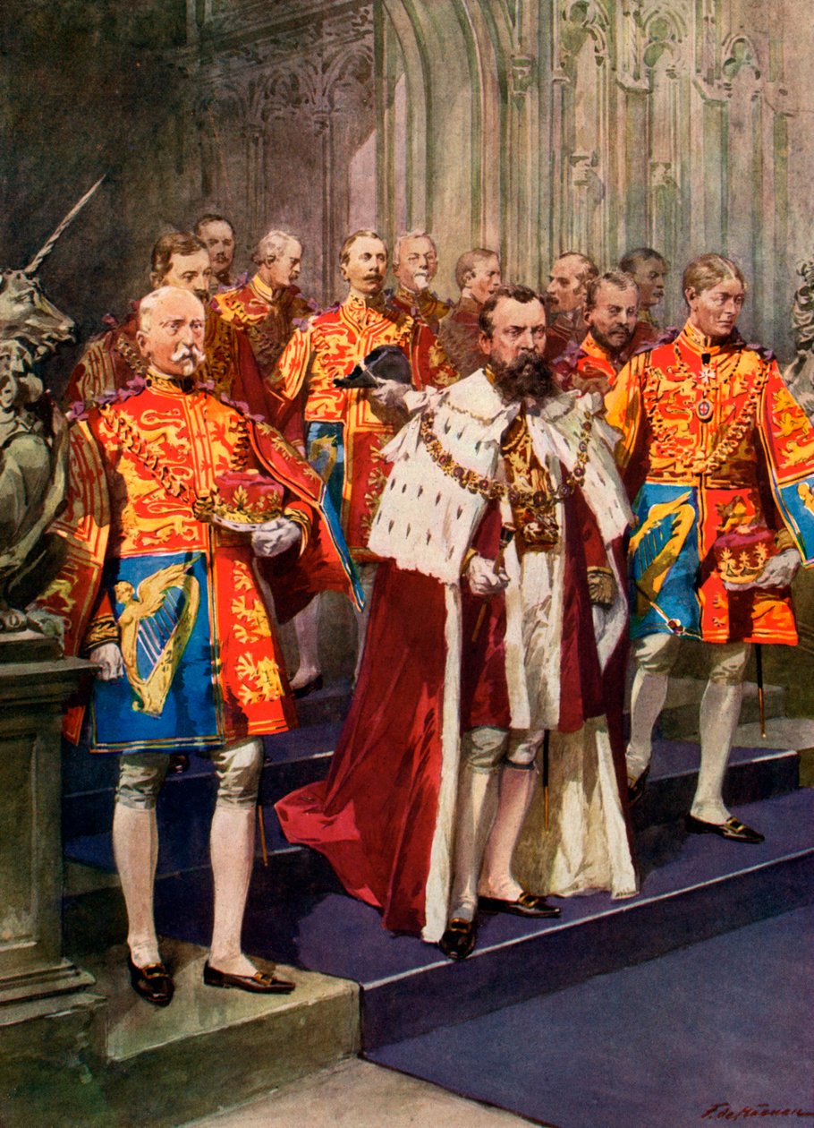 Funkcjonariusze Heralds College, ceremonia koronacji autorstwa Frederic de Haenen