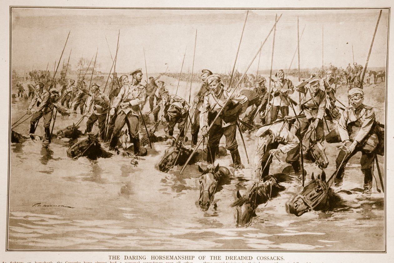 Odważna jazda konna przerażających Kozaków, 1914-19 autorstwa Frederic de Haenen