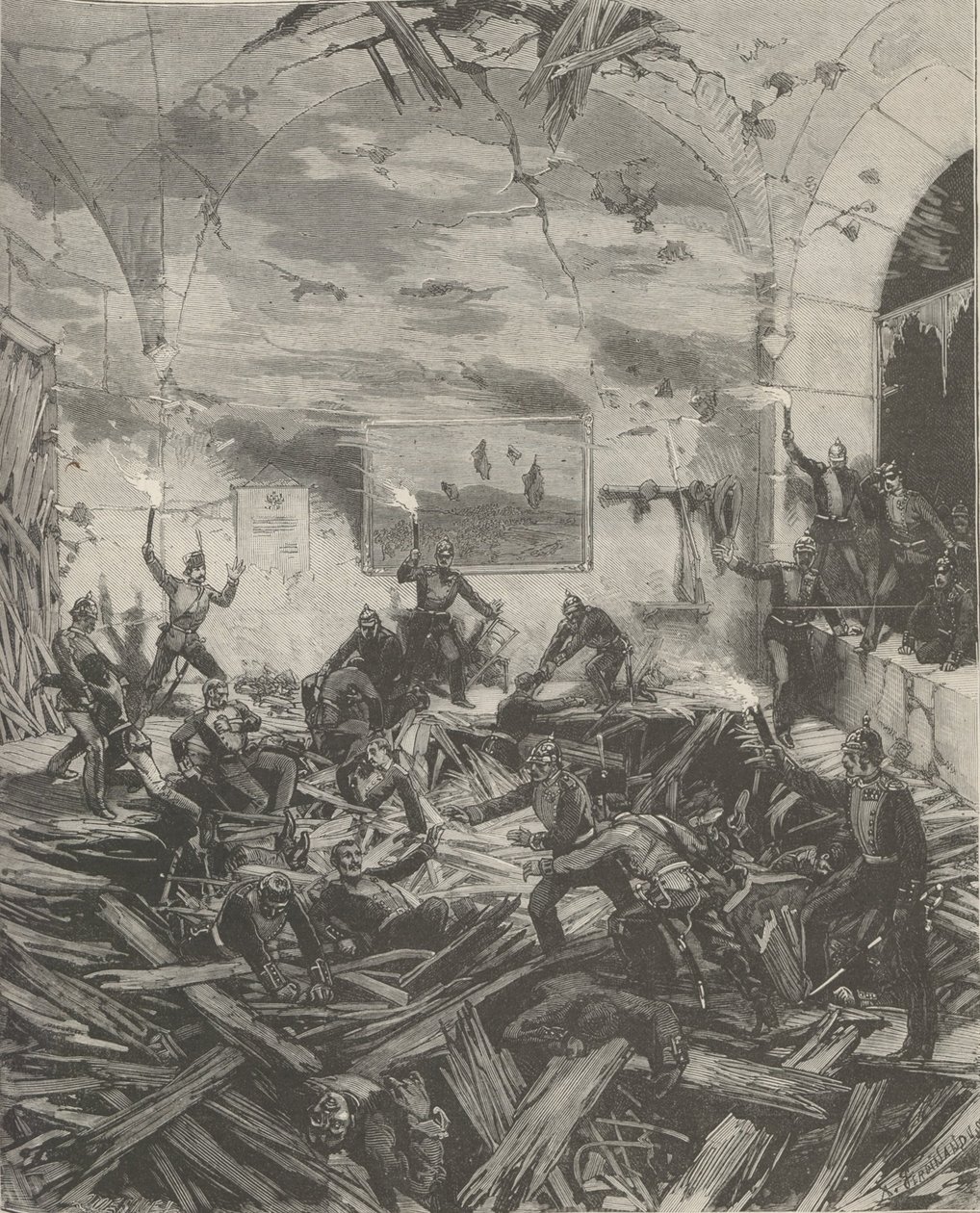Pałac Zimowy po wybuchu, wieczór 17 lutego 1880 r. autorstwa Frederic de Haenen