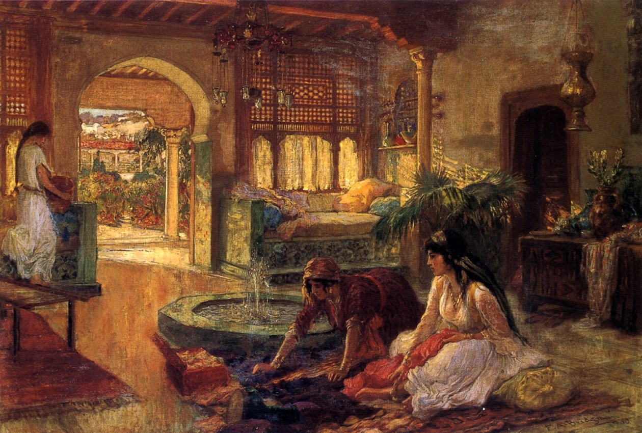 Orientalne wnętrze, 1900 autorstwa Frederick Arthur Bridgman