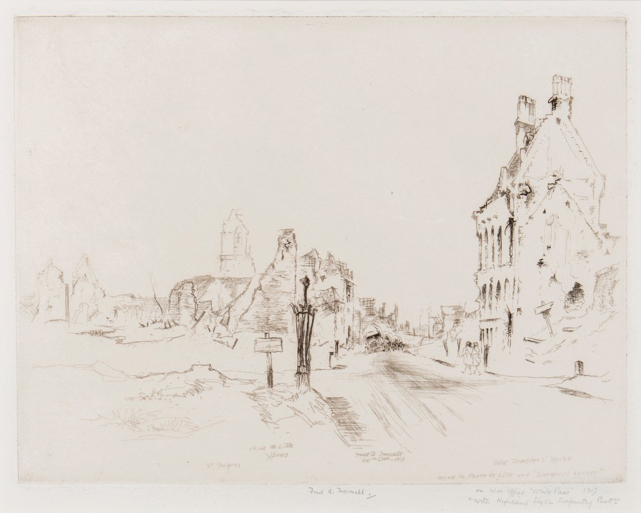 Ypres, 26 grudnia 1917 (sucha igła) autorstwa Frederick Arthur Farrell