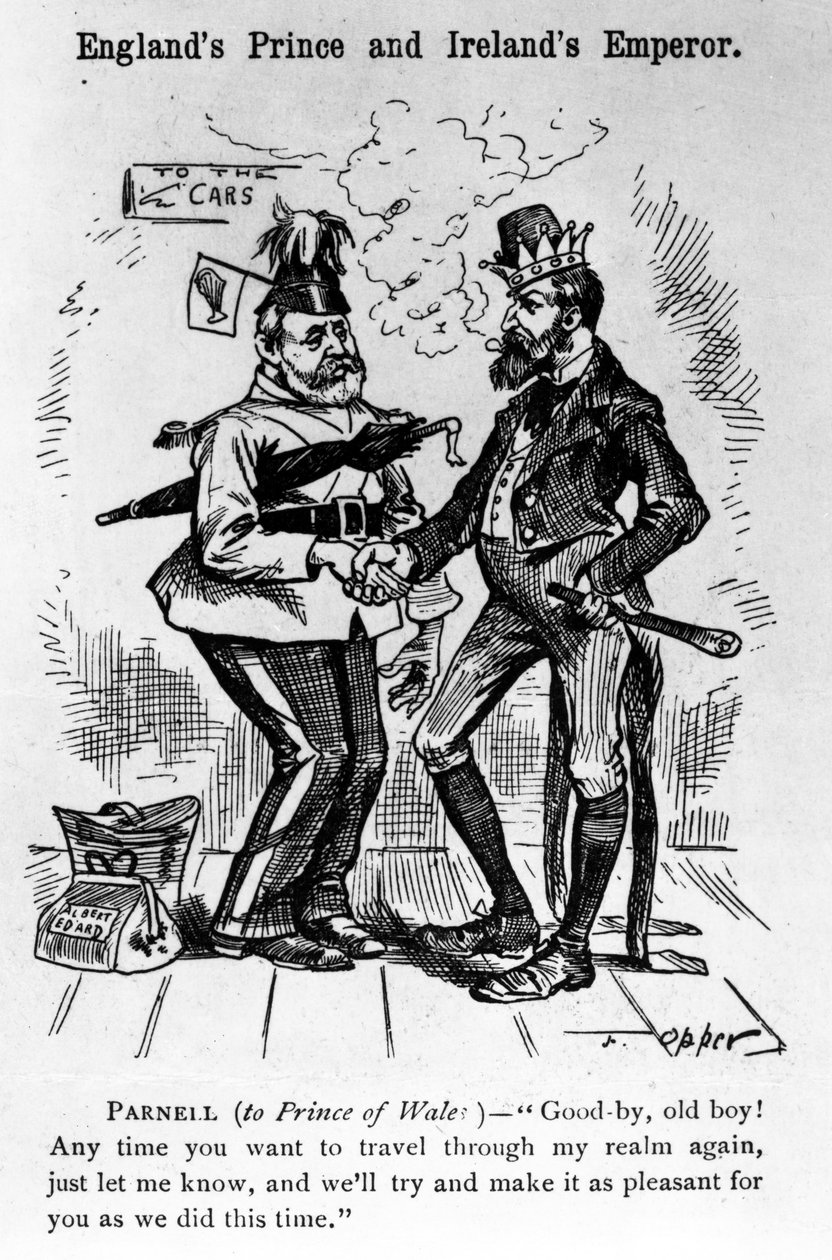 Książę Anglii i cesarz Irlandii, ilustracja z „Puck Magazine”, 1885 autorstwa Frederick Burr Opper