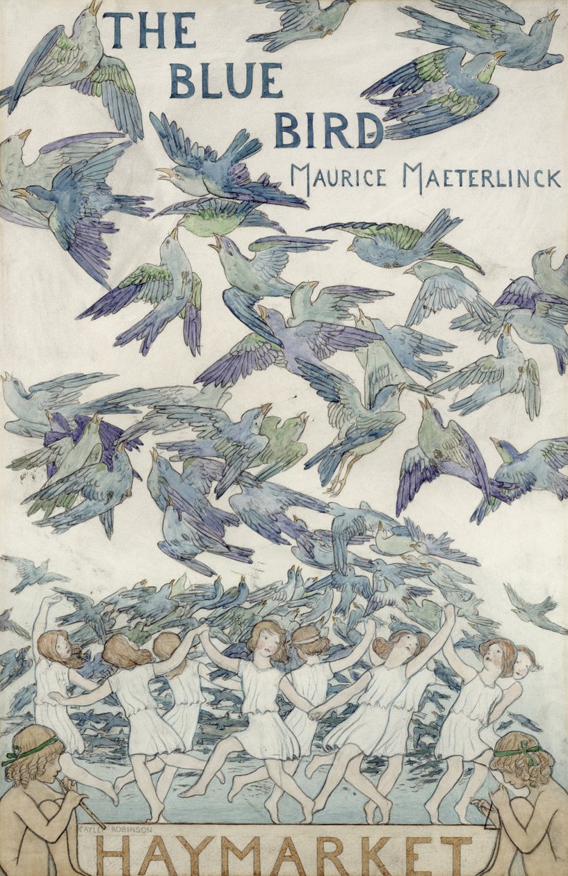 Projekt Playbillu „The Bluebird”, 1909 autorstwa Frederick Cayley Robinson