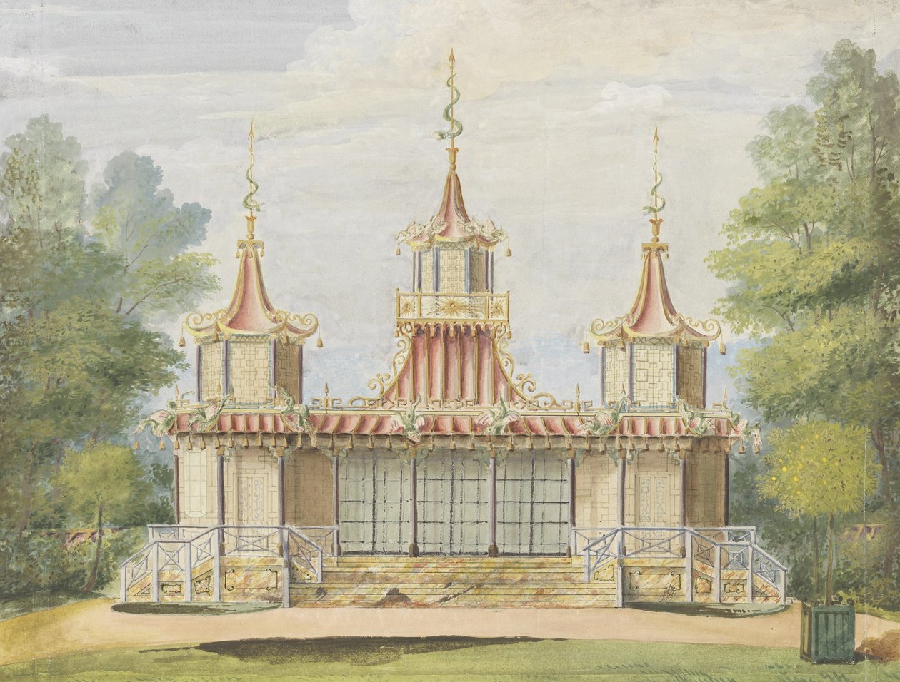 Świątynia rybacka, Virginia Water autorstwa Frederick Crace