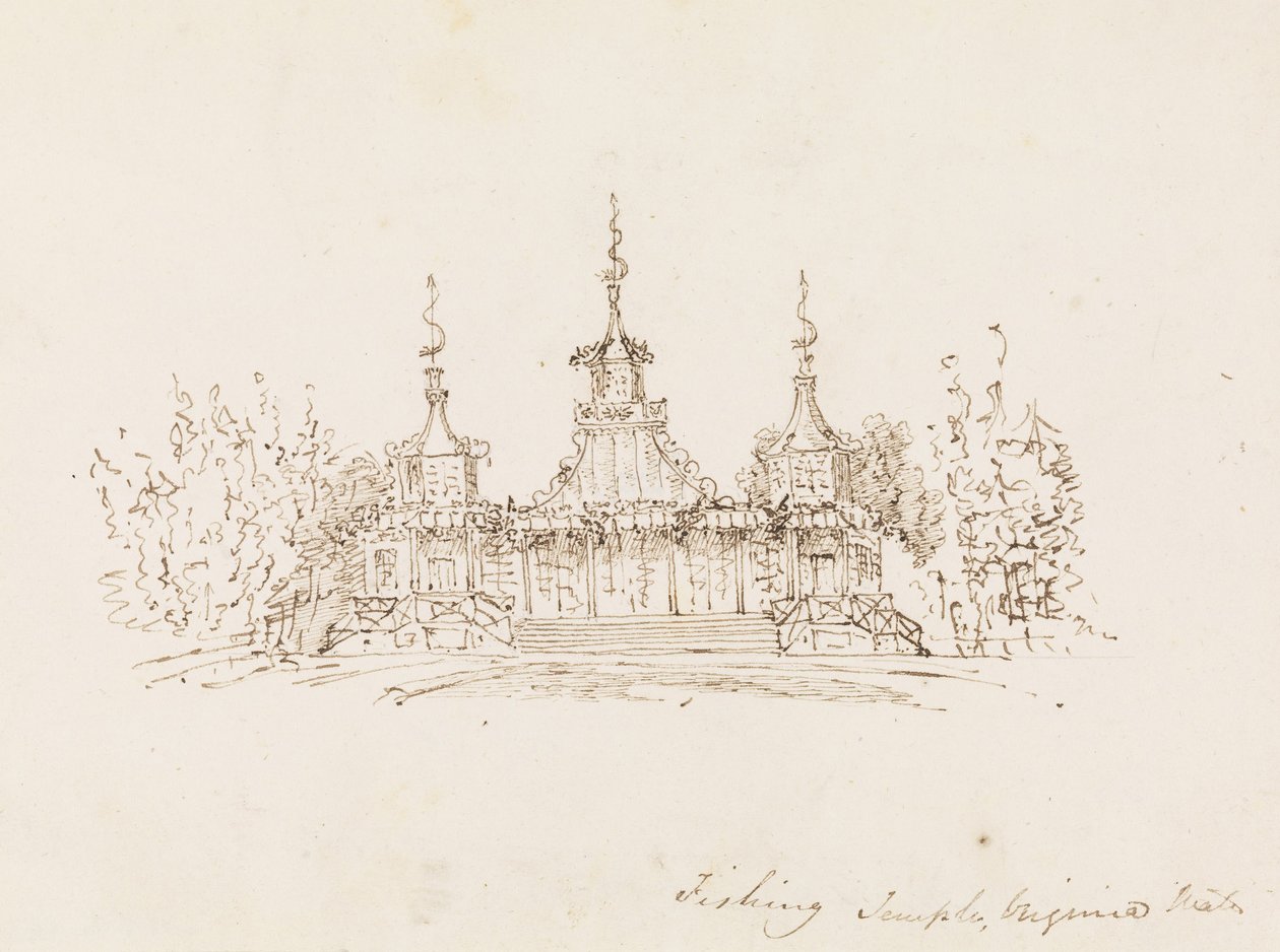 Świątynia rybacka, Virginia Water autorstwa Frederick Crace