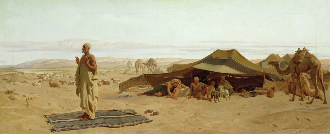 Modlitwa wieczorna na Zachodzie, 1872 autorstwa Frederick Goodall