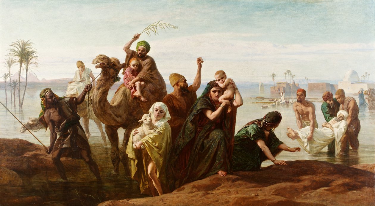 Nagłe wezbranie Nilu, 1865 r. autorstwa Frederick Goodall