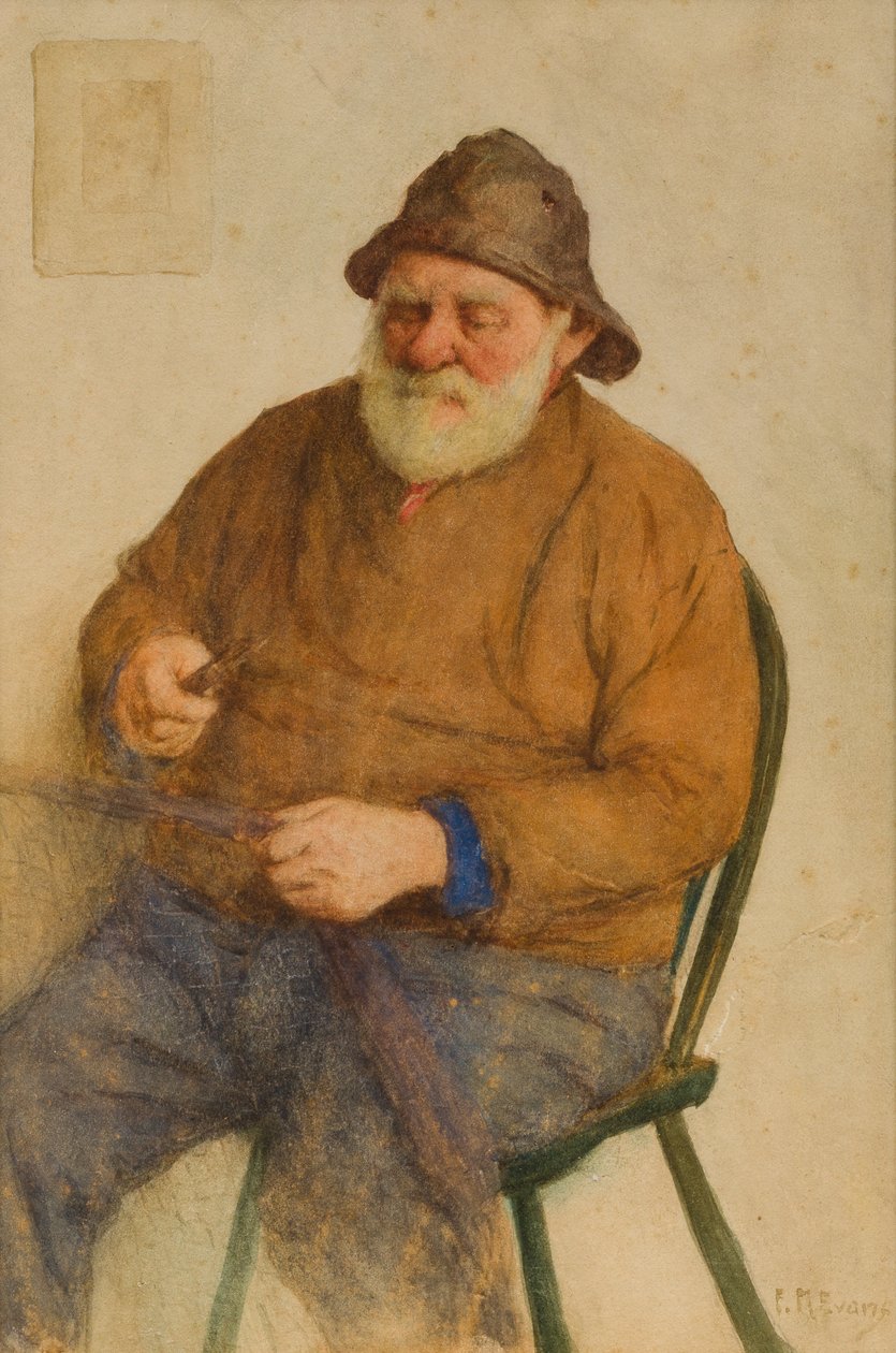 Žvejys Taiso tinklus (wc ant popieriaus)poli autorstwa Frederick James McNamara Evans