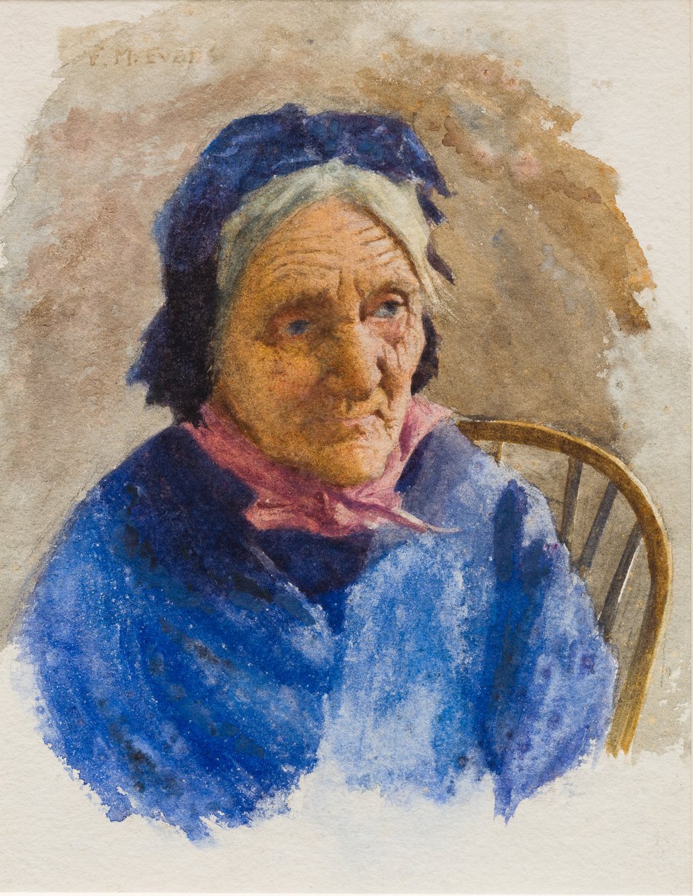 Sena žvejė (wc ant popieriaus)poli autorstwa Frederick James McNamara Evans