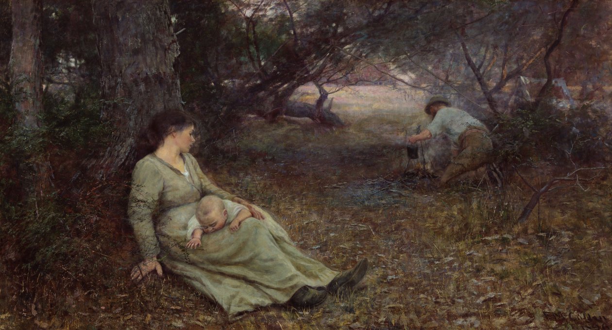 Na torze Wallaby autorstwa Frederick McCubbin