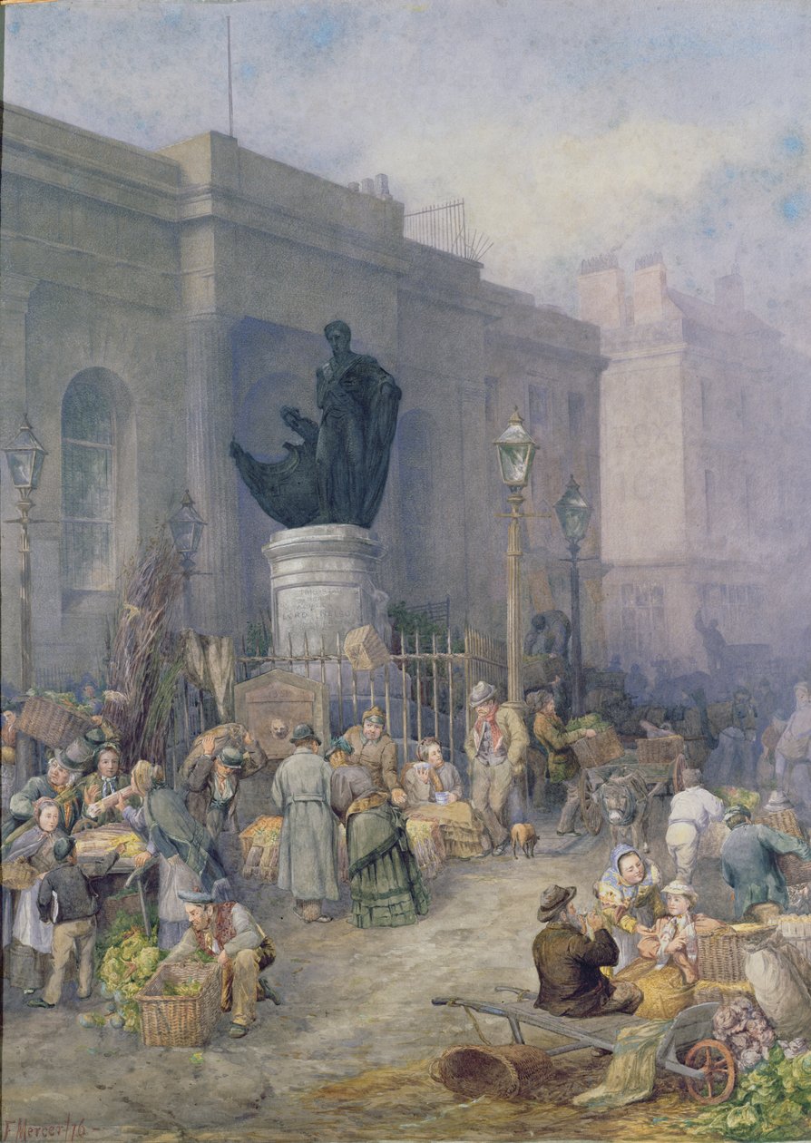 Poranek Targowy, Birmingham, 1876 (wc) autorstwa Frederick Mercer