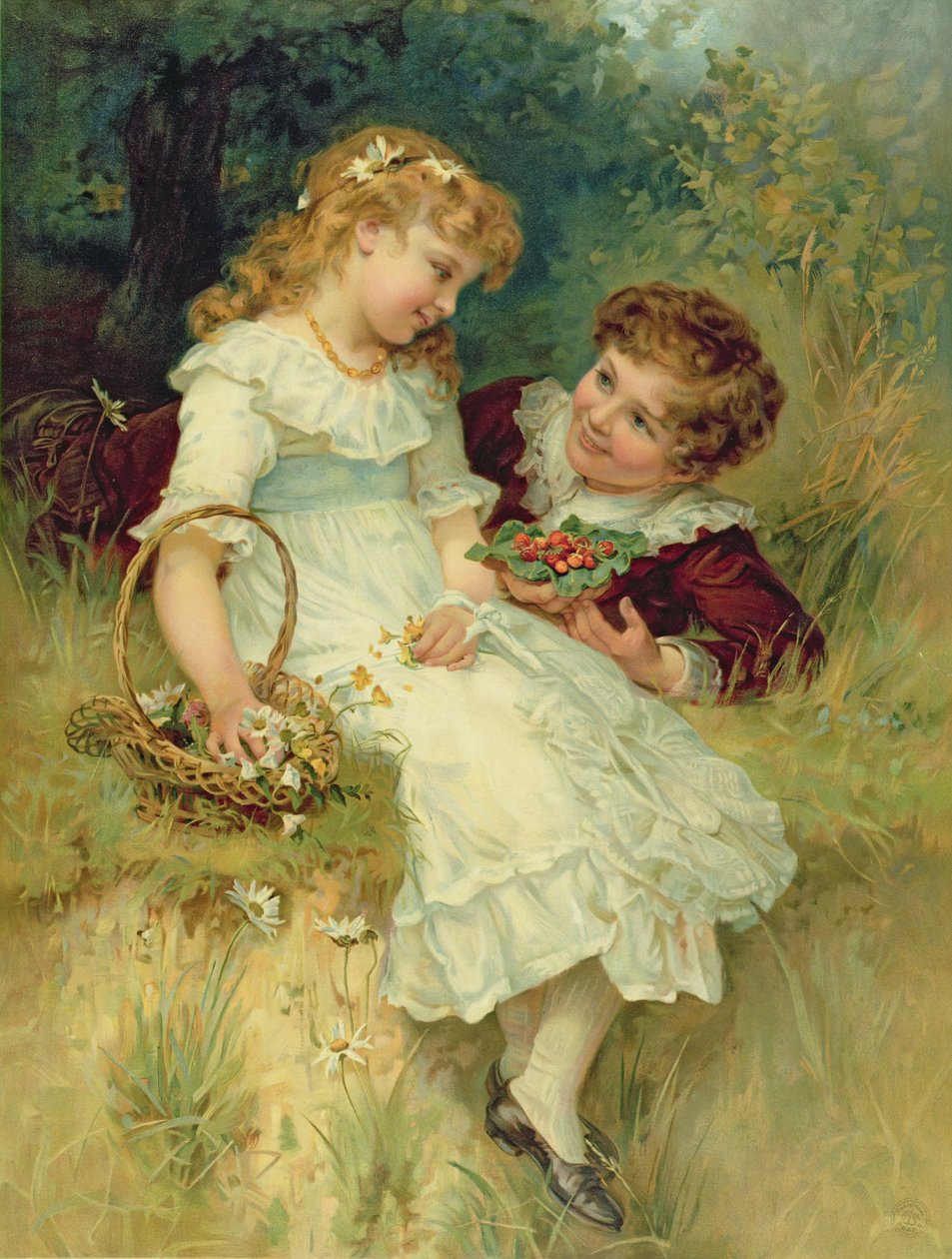 Zakochani, z Rocznika Gruszek, 1905 autorstwa Frederick Morgan