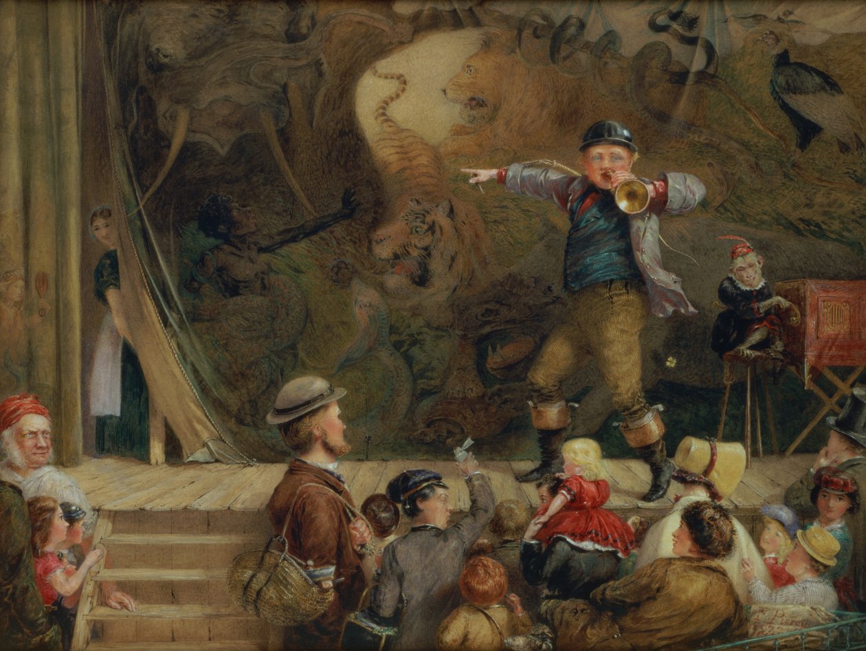 Wędrująca Menażeria, 1872 (wc) autorstwa Frederick Piercy
