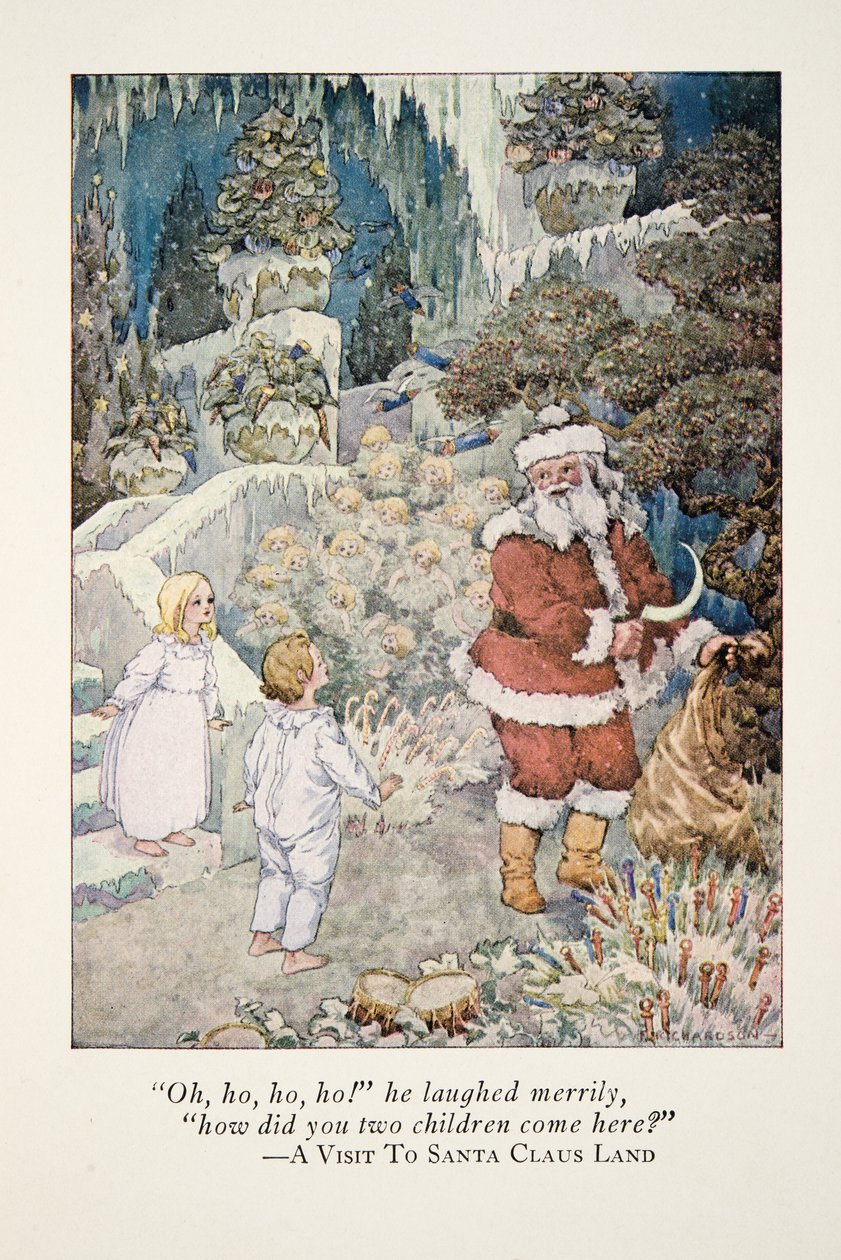 Ilustracja z Wizyty w Krainie Świętego Mikołaja autorstwa Frederick Richardson