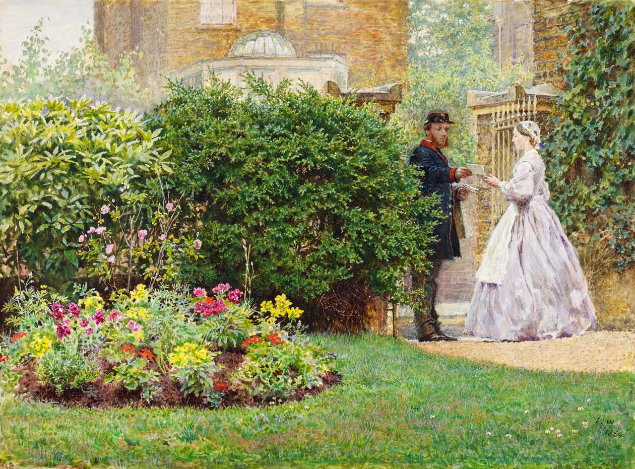 Mój ogród przed domem, 1864 (wc i gwasz na papierze) autorstwa Frederick Walker