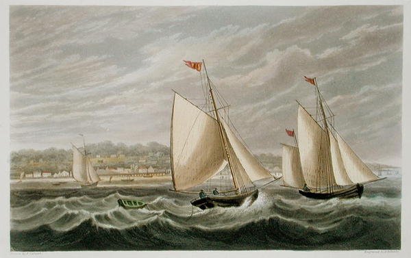 Ryde, z „Isle of Wight Illustrated, in a Series of Coloured Views”, grawerowane przez P. Robertsa, opublikowane 1846 (akwatinta) autorstwa Frederick (after) Calvert