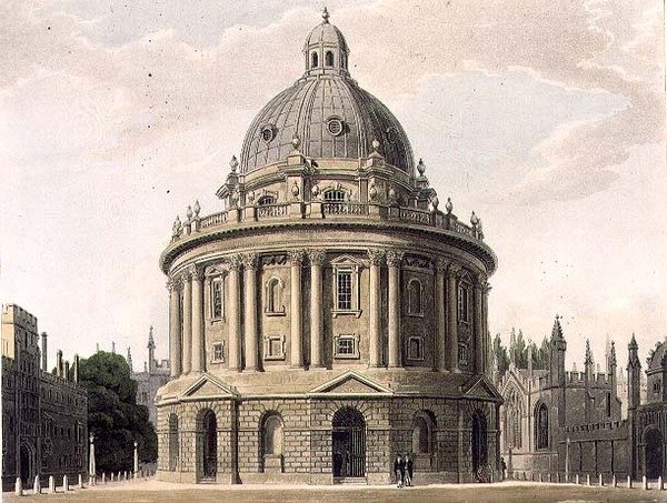 The Radcliffe Library, ilustracja z „Historii Oksfordu”, ryt. J. Bluck (fl.1791-1831) wyd. przez R. Ackermanna autorstwa Frederick (after) Mackenzie