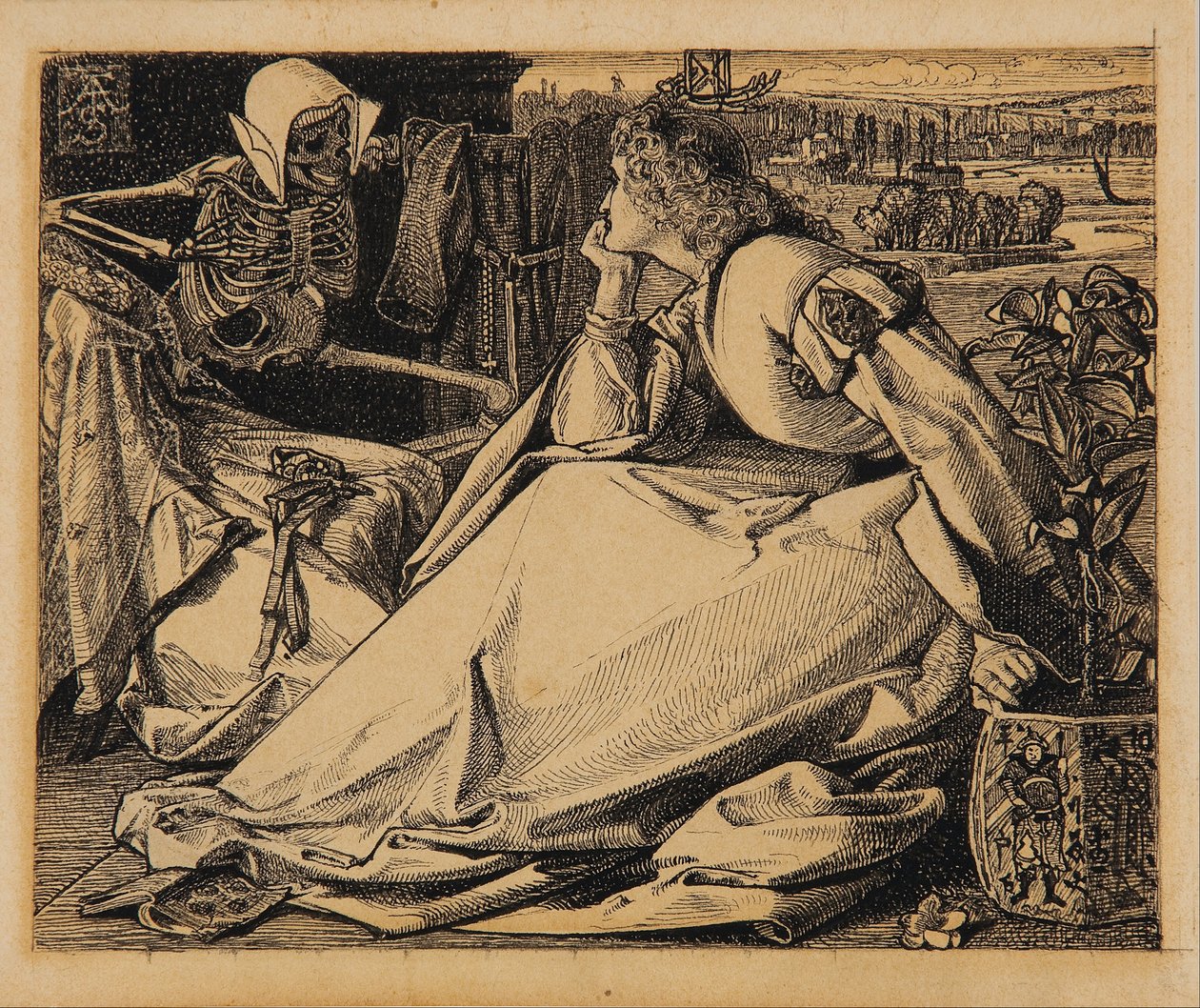 Aż do śmierci rysunek przygotowawczy do „Dobrych słów” autorstwa Frederick A. Sandys