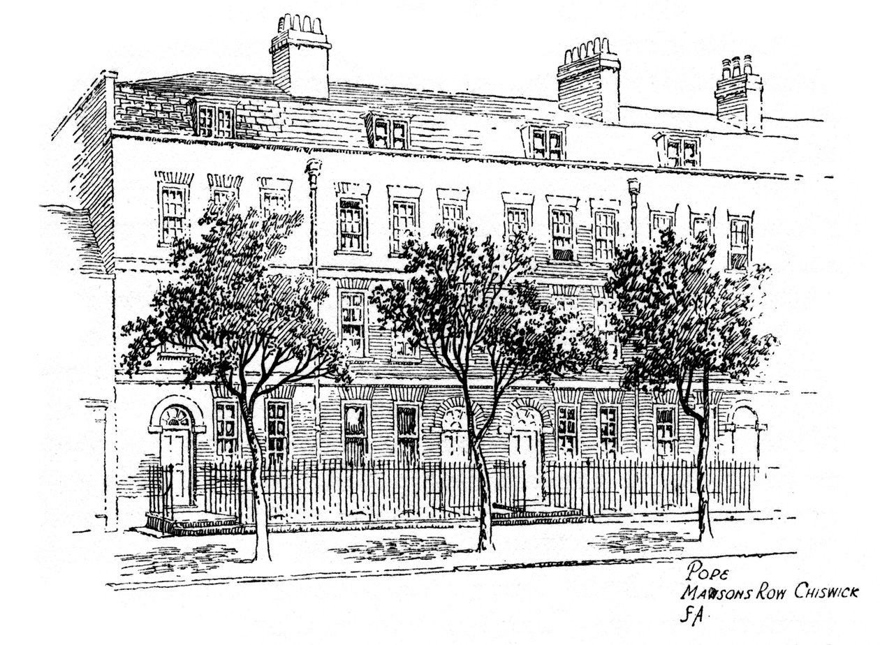 Alexander Pope, Mawsons Row, Chiswick, Londyn, 1912 r autorstwa Frederick Adcock