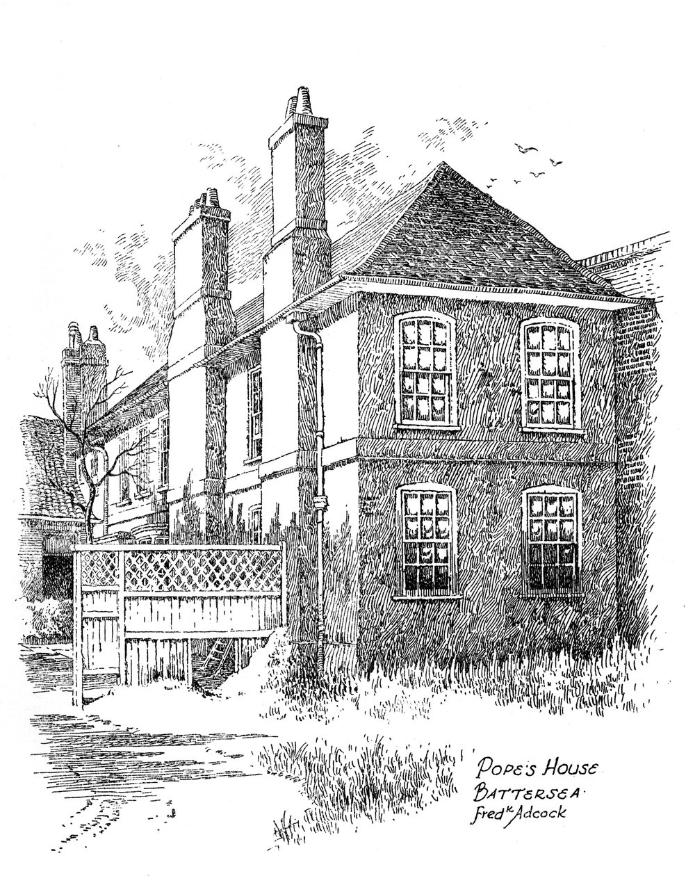 Dom Aleksandra Papieża, Battersea, Londyn, 1912 autorstwa Frederick Adcock