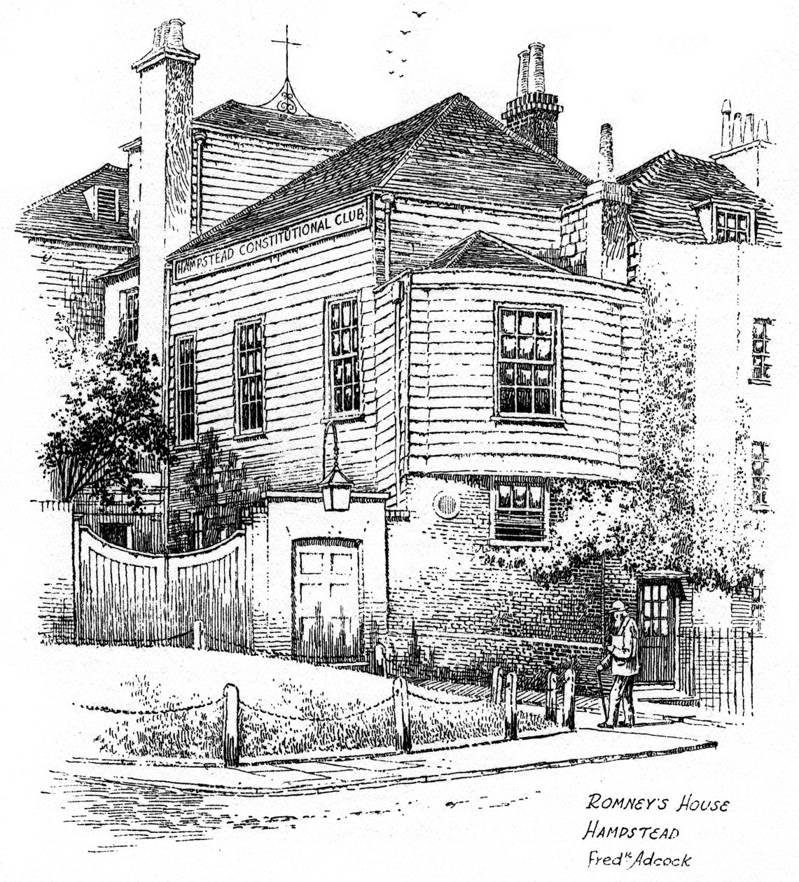 Dom George Romneys, Hampstead, Londyn, 1912 r. autorstwa Frederick Adcock