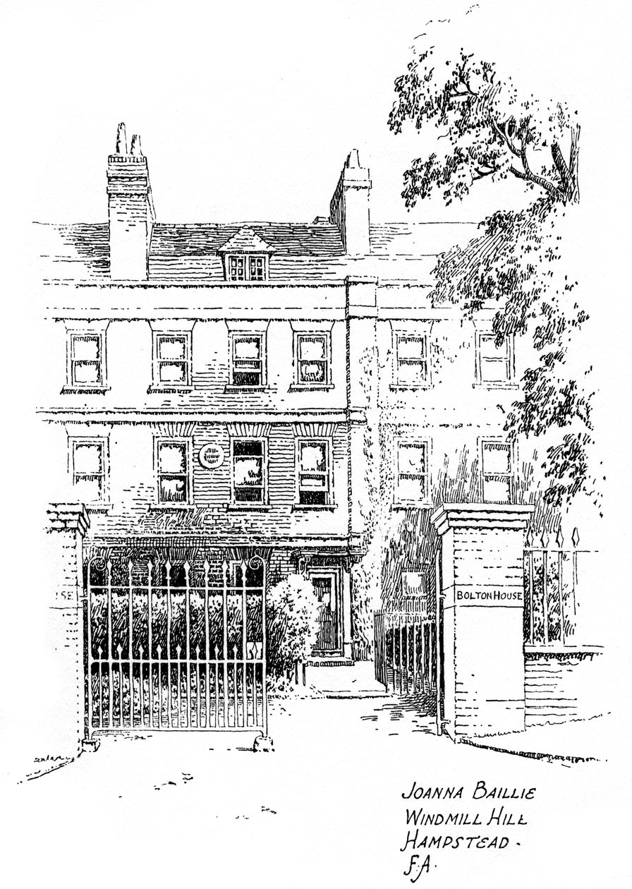 Dom Joanny Baillies, Windmill Hill, Hampstead, Londyn, 1912 r. autorstwa Frederick Adcock