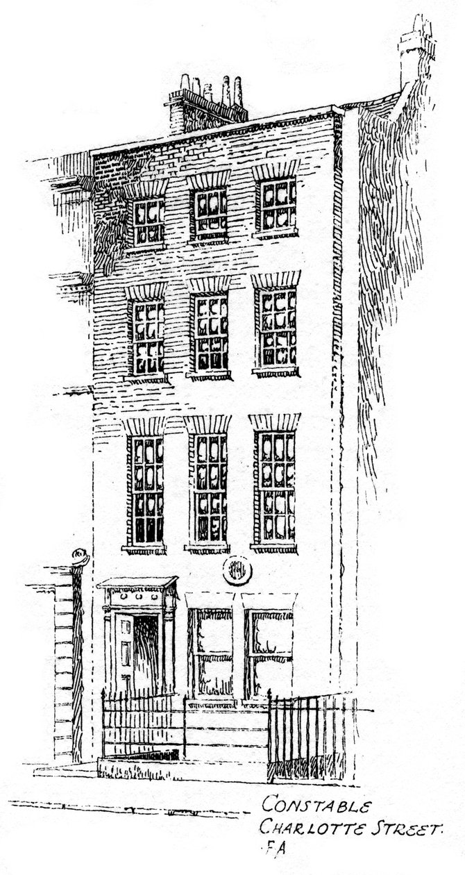 Dom Johna Constables, Charlotte Street, Bloomsbury, Londyn, 1912 autorstwa Frederick Adcock