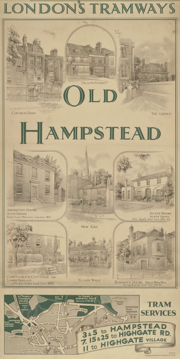 Old Hampstead, usługi tramwajowe autorstwa Frederick Adcock