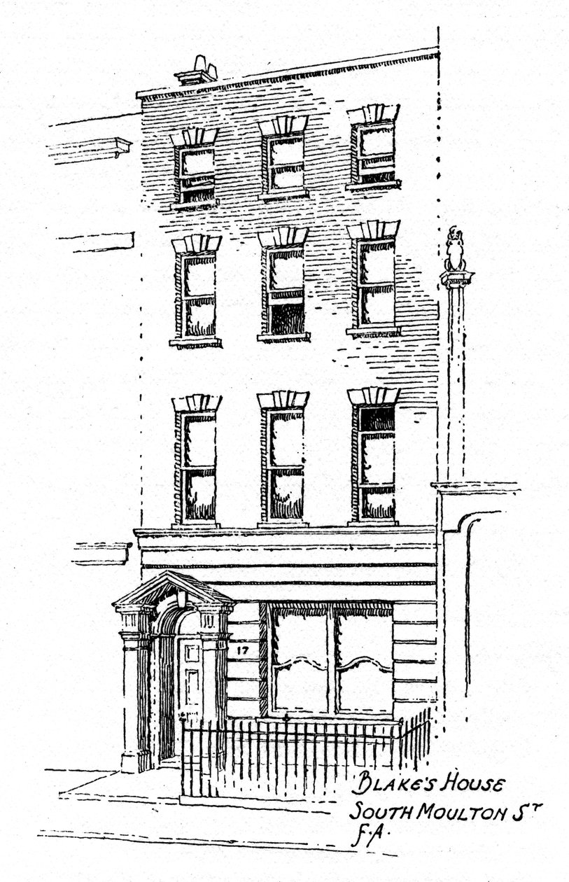 Dom Williama Blakesa, 17 South Molton Street, Londyn, 1912. autorstwa Frederick Adcock