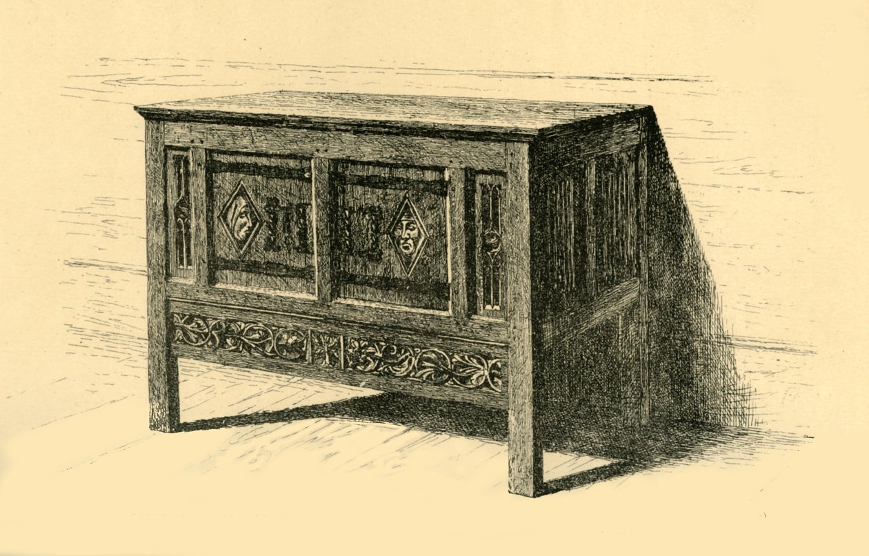 Skrzynia dębowa, 1460-1480, 1881. autorstwa Frederick Albert Slocombe