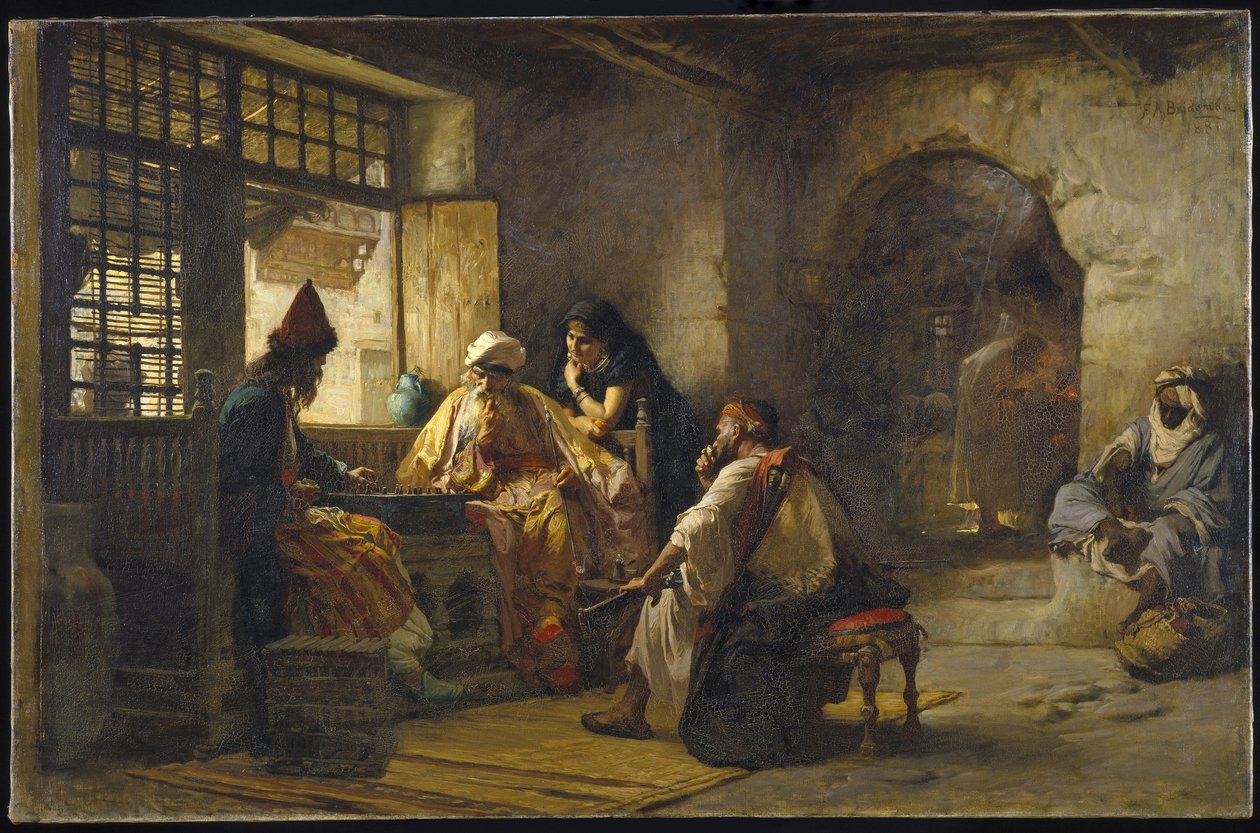 Ciekawa gra, 1881 autorstwa Frederick Arthur Bridgman