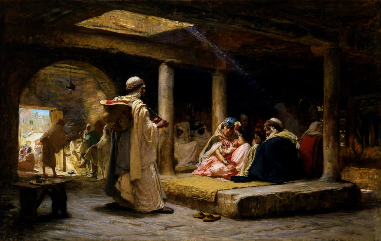 Kawiarnia w Biskrze, Algieria, 1884. autorstwa Frederick Arthur Bridgman