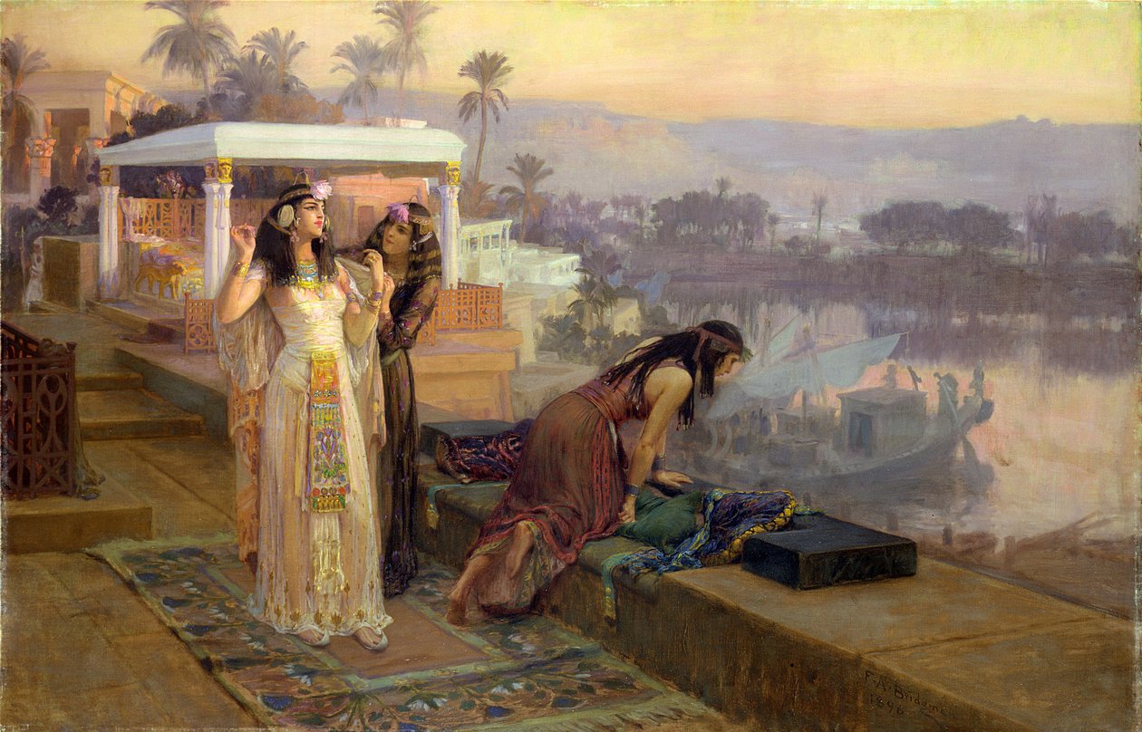 Kleopatra (69-30 pne) na tarasach Philae, 1896 autorstwa Frederick Arthur Bridgman